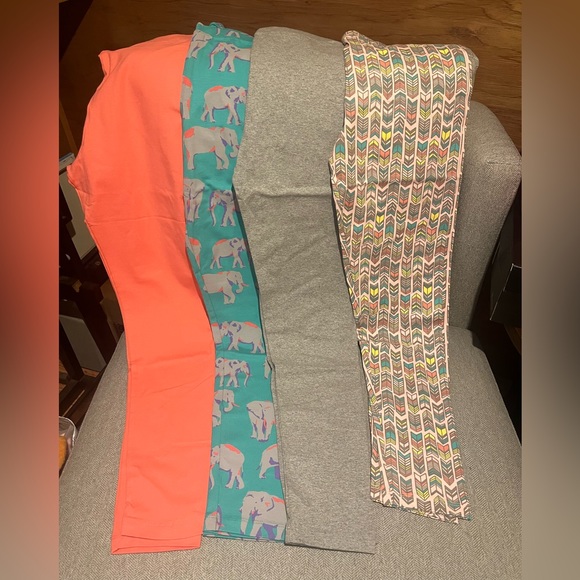 Amazon Essentials Other - Grey/Green/Pink/Pink-arrows Leggings (4 pack)